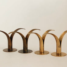 Load image into Gallery viewer, Vintage Solid Brass Sweden Lily Candleholders
