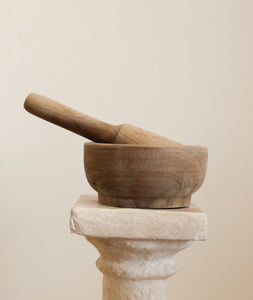 Vintage Wooden Mortar & Pestle