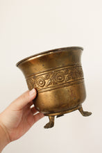 Load image into Gallery viewer, Brass Sunflower Footed Planter
