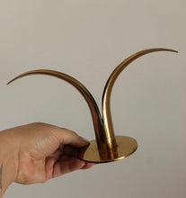 Load image into Gallery viewer, Vintage Solid Brass Sweden Lily Candleholders
