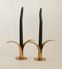 Load image into Gallery viewer, Vintage Solid Brass Sweden Lily Candleholders
