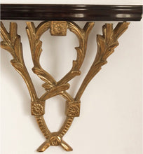 Load image into Gallery viewer, Vintage Brass and Wood Shelf
