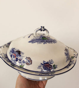 English Oriental Birds Covered Dish