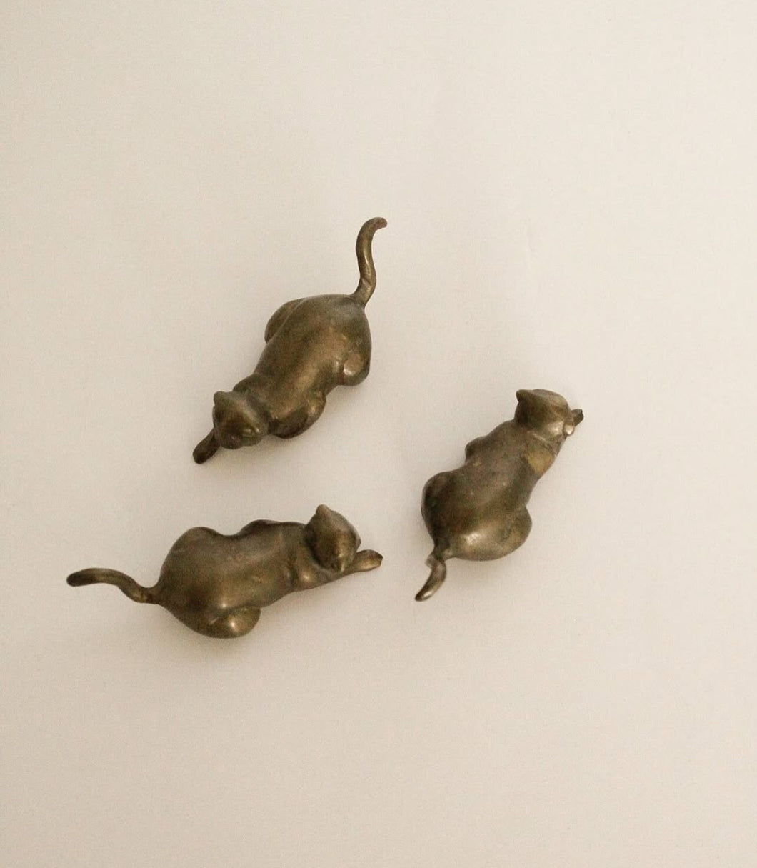 Solid Brass Cat Paperweights