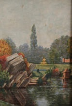 Load image into Gallery viewer, Antique French Impressionist Oil Painting on Canvas
